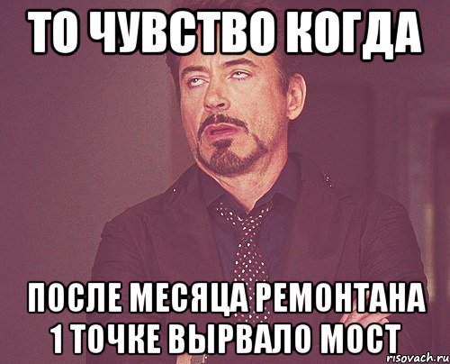 то чувство когда после месяца ремонтана 1 точке вырвало мост, Мем твое выражение лица