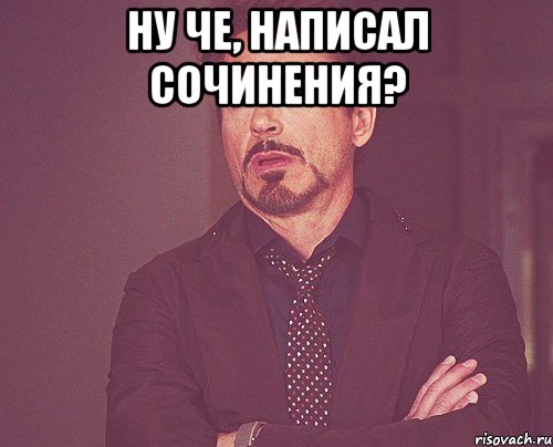 ну че, написал сочинения? , Мем твое выражение лица