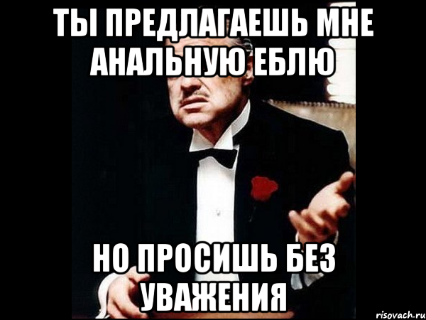 ты предлагаешь мне анальную еблю но просишь без уважения, Мем ты делаешь это без уважения