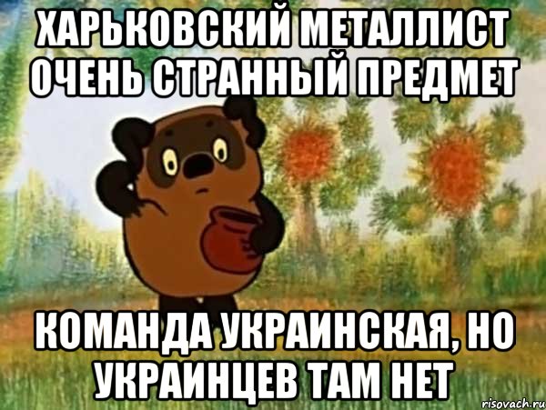 харьковский металлист очень странный предмет команда украинская, но украинцев там нет, Мем Винни пух чешет затылок