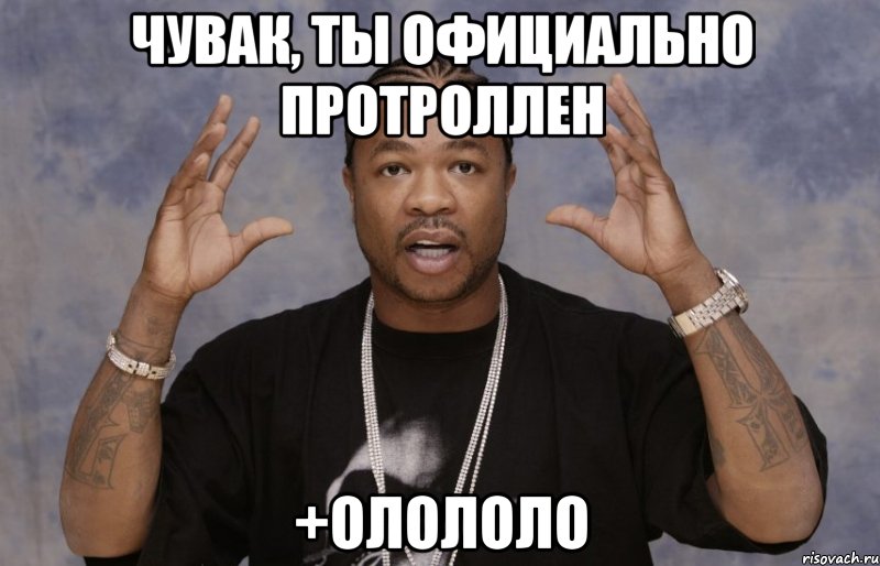 чувак, ты официально протроллен +олололо, Мем Xzibit