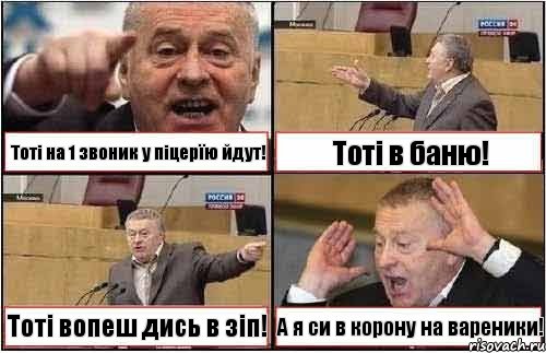 Тоті на 1 звоник у піцерїю йдут! Тоті в баню! Тоті вопеш дись в зіп! А я си в корону на вареники!, Комикс жиреновский