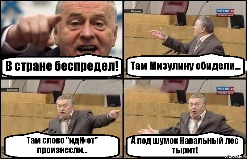 В стране беспредел! Там Мизулину обидели... Там слово "ид№от" произнесли... А под шумок Навальный лес тырит!, Комикс Жириновский