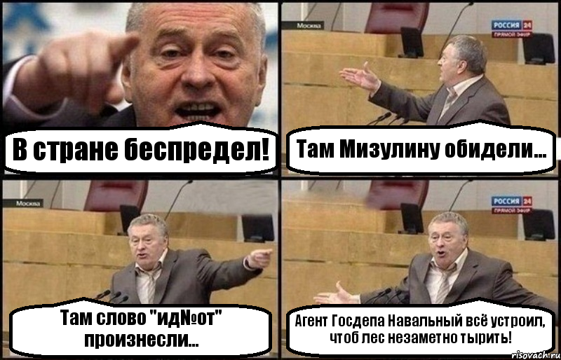 В стране беспредел! Там Мизулину обидели... Там слово "ид№от" произнесли... Агент Госдепа Навальный всё устроил, чтоб лес незаметно тырить!, Комикс Жириновский