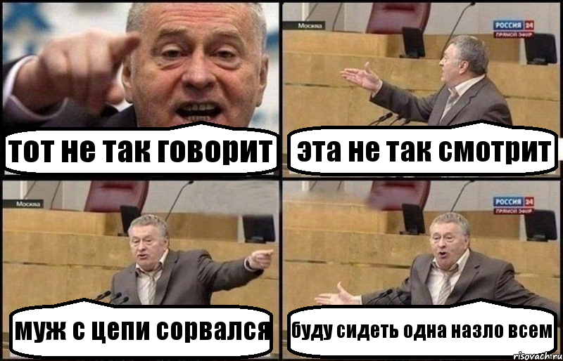 тот не так говорит эта не так смотрит муж с цепи сорвался буду сидеть одна назло всем, Комикс Жириновский