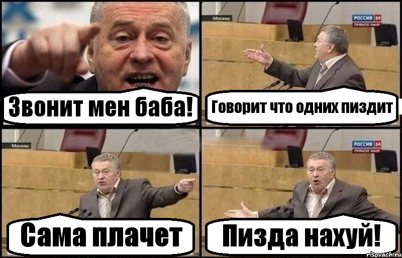 Звонит мен баба! Говорит что одних пиздит Сама плачет Пизда нахуй!, Комикс Жириновский