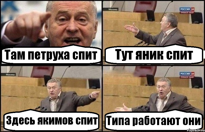 Там петруха спит Тут яник спит Здесь якимов спит Типа работают они, Комикс Жириновский