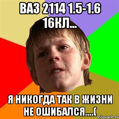 ваз 2114 1.5-1.6 16кл... я никогда так в жизни не ошибался....(, Мем Злой школьник