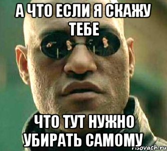 а что если я скажу тебе что тут нужно убирать самому, Мем  а что если я скажу тебе