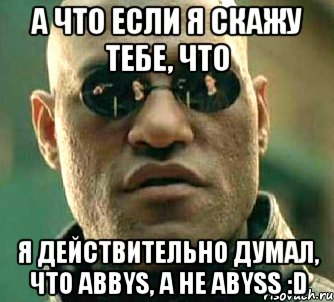 а что если я скажу тебе, что я действительно думал, что abbys, а не abyss :d, Мем  а что если я скажу тебе