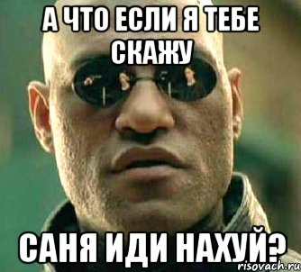 а что если я тебе скажу саня иди нахуй?, Мем  а что если я скажу тебе