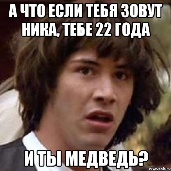 а что если тебя зовут ника, тебе 22 года и ты медведь?, Мем А что если (Киану Ривз)