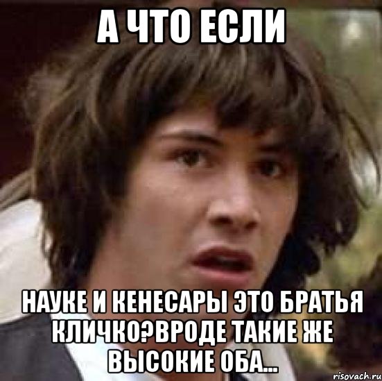 а что если науке и кенесары это братья кличко?вроде такие же высокие оба..., Мем А что если (Киану Ривз)