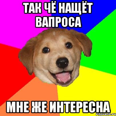 так чё нащёт вапроса мне же интересна, Мем Advice Dog