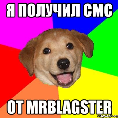 я получил смс от mrblagster, Мем Advice Dog