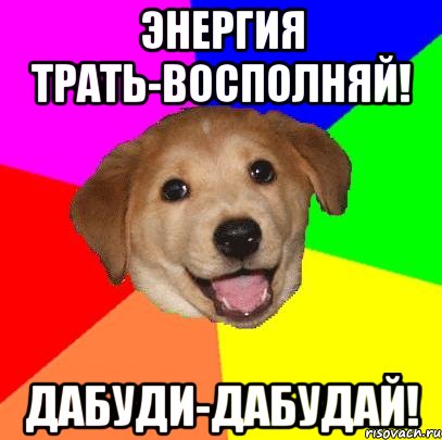 энергия трать-восполняй! дабуди-дабудай!, Мем Advice Dog