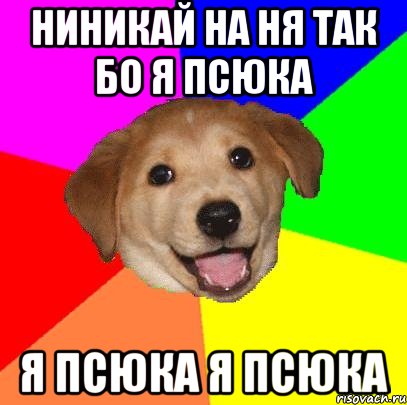 ниникай на ня так бо я псюка я псюка я псюка, Мем Advice Dog