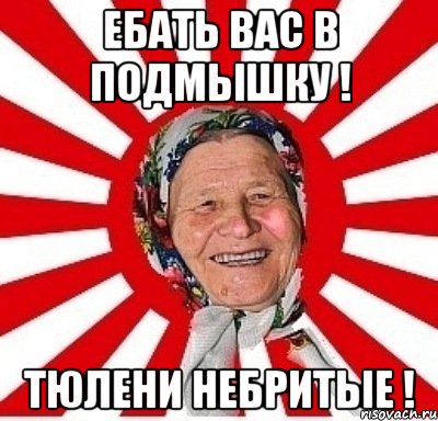 ебать вас в подмышку ! тюлени небритые !