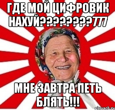 где мой цифровик нахуй???777 мне завтра петь блять!!!, Мем  бабуля