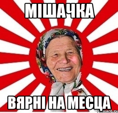 мiшачка вярнi на месца, Мем  бабуля