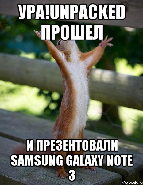 ура!unpacked прошел и презентовали samsung galaxy note 3, Мем    белка молится