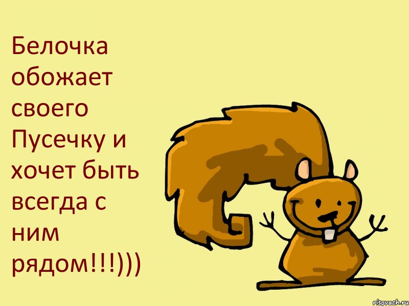 Белочка обожает своего Пусечку и хочет быть всегда с ним рядом!!!))), Комикс  белка