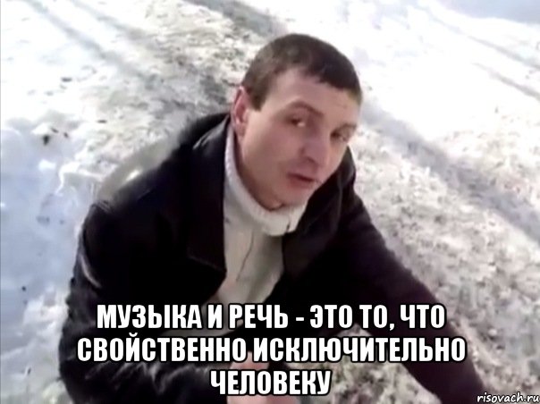  музыка и речь - это то, что свойственно исключительно человеку