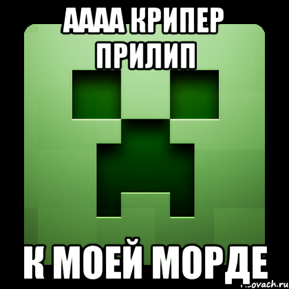 аааа крипер прилип к моей морде, Мем Creeper