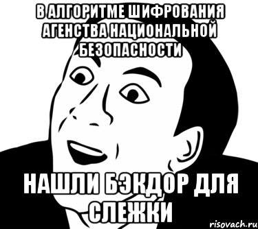 в алгоритме шифрования агенства национальной безопасности нашли бэкдор для слежки, Мем  Да ладно