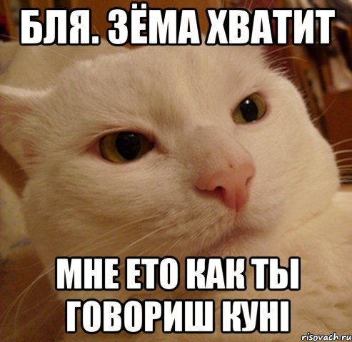 бля. зёма хватит мне ето как ты говориш куні