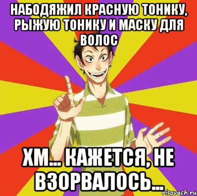 набодяжил красную тонику, рыжую тонику и маску для волос хм... кажется, не взорвалось..., Мем Дон Кихот Соционика