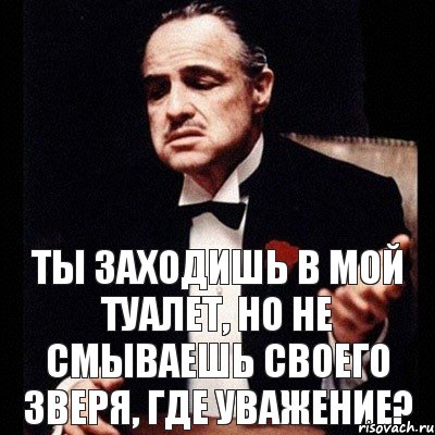 Ты заходишь в мой туалет, но не смываешь своего зверя, где уважение?, Комикс Дон Вито Корлеоне 1