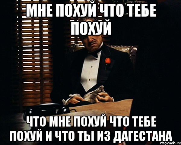 мне похуй что тебе похуй что мне похуй что тебе похуй и что ты из дагестана, Мем Дон Вито Корлеоне