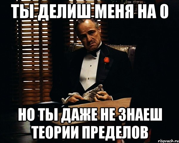 ты делиш меня на 0 но ты даже не знаеш теории пределов, Мем Дон Вито Корлеоне