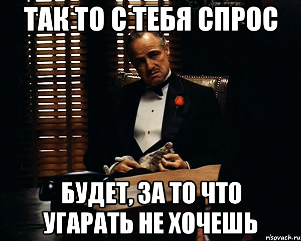 так то с тебя спрос будет, за то что угарать не хочешь, Мем Дон Вито Корлеоне