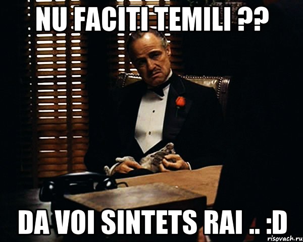 nu faciti temili ?? da voi sintets rai .. :d, Мем Дон Вито Корлеоне