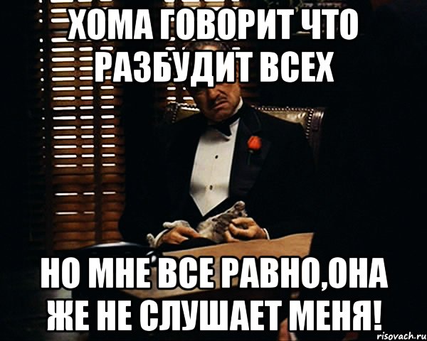 хома говорит что разбудит всех но мне все равно,она же не слушает меня!, Мем Дон Вито Корлеоне