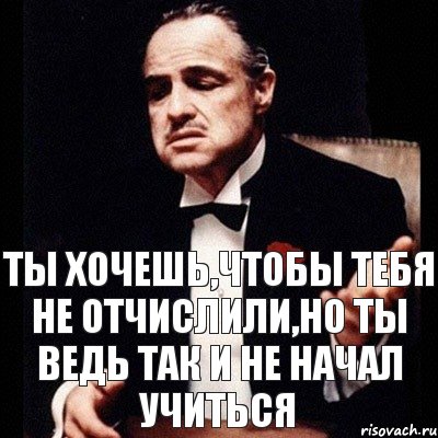 Ты хочешь,чтобы тебя не отчислили,но ты ведь так и не начал учиться, Комикс Дон Вито Корлеоне 1