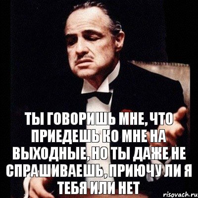 ты говоришь мне, что приедешь ко мне на выходные, но ты даже не спрашиваешь, приючу ли я тебя или нет, Комикс Дон Вито Корлеоне 1