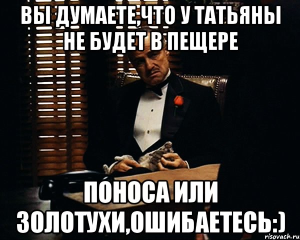 вы думаете,что у татьяны не будет в пещере поноса или золотухи,ошибаетесь:), Мем Дон Вито Корлеоне