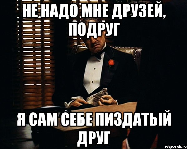 не надо мне друзей, подруг я сам себе пиздатый друг, Мем Дон Вито Корлеоне