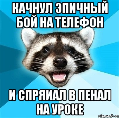 качнул эпичный бой на телефон и спряиал в пенал на уроке, Мем Енот-Каламбурист