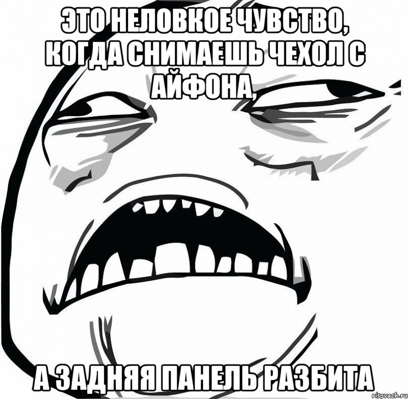 это неловкое чувство, когда снимаешь чехол с айфона, а задняя панель разбита, Мем  Это неловкое чувство