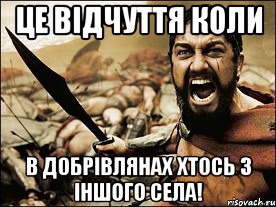 це відчуття коли в добрівлянах хтось з іншого села!, Мем Это Спарта