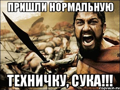 пришли нормальную техничку, сука!!!, Мем Это Спарта