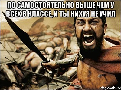 по самостоятельно выше чем у всех в классе, и ты нихуя не учил , Мем Это Спарта