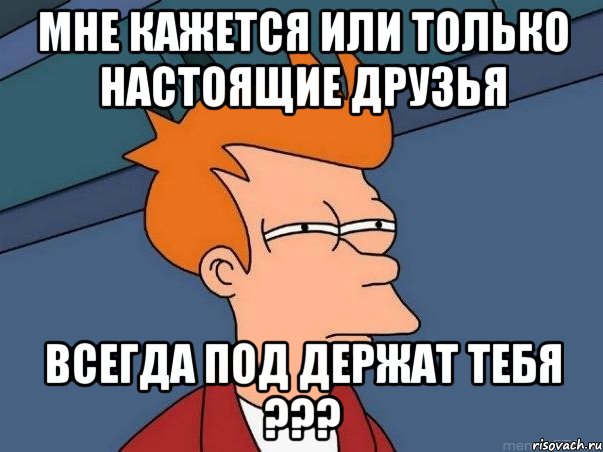 мне кажется или только настоящие друзья всегда под держат тебя ???, Мем  Фрай (мне кажется или)