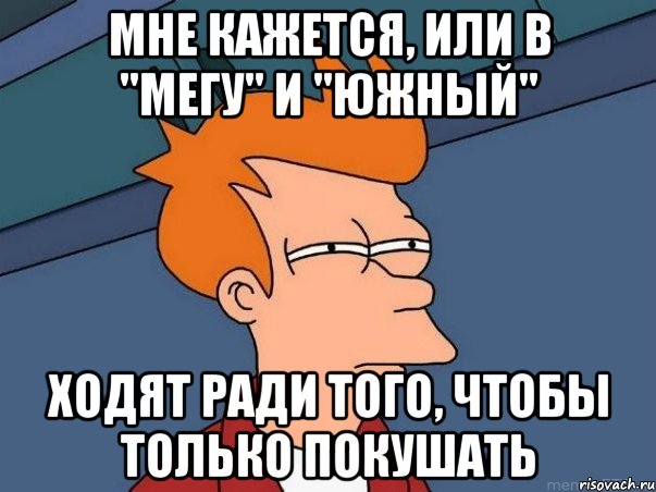 мне кажется, или в "мегу" и "южный" ходят ради того, чтобы только покушать, Мем  Фрай (мне кажется или)