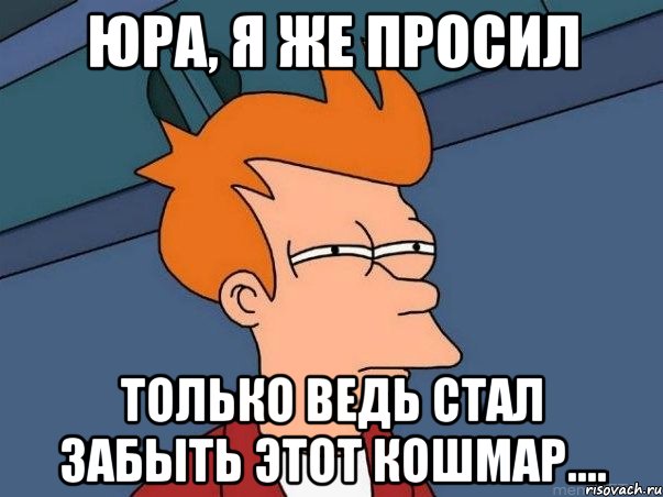 юра, я же просил только ведь стал забыть этот кошмар...., Мем  Фрай (мне кажется или)