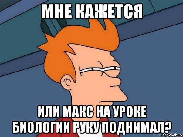 мне кажется или макс на уроке биологии руку поднимал?, Мем  Фрай (мне кажется или)